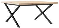 vidaXL Esstisch Couchtisch X-Gestell 80x80x45,5cm Massivholz Kiefer & Stahl...
