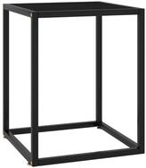 vidaXL Couchtisch Couchtisch Schwarz mit Schwarzem Glas 40x40x50 cm (1-St)