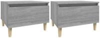 vidaXL Beistelltisch Beistelltische 2 Stk. Grau Sonoma 50x46x35 cm Holzwerkstoff