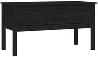 vidaXL Couchtisch Couchtisch Schwarz 102x49x55 cm Massivholz Kiefer (1-St)