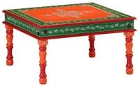 vidaXL Couchtisch Couchtisch Orange Handbemalt Massivholz (1-St)