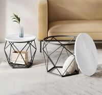 VASAGLE Couchtisch rund, Wohnzimmertisch, modern, Satztisch, Metall (2er Set,...