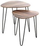 HAKU Beistelltisch Beistelltisch 2er Set eiche-Sofatische Metall-B40/48xH43/48xT40/48