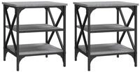 vidaXL Beistelltisch Beistelltische 2 Stk. Grau Sonoma 40x42x50 cm Holzwerkstoff