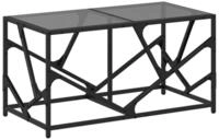 vidaXL Couchtisch Couchtisch mit Glasplatte Schwarz 78,5x40x41 cm Stahl (1-St)