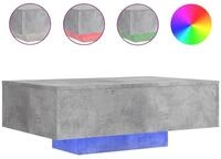 vidaXL Couchtisch, Couchtisch mit LED-Leuchten Betongrau 85x55x31 cm
