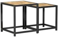 vidaXL Beistelltisch, Ablagetische 2 Stk. MDF Schwarz und Gelb