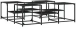vidaXL Couchtisch 121 x 121 x 40 cm Couchtisch Schwarz 121x121x40 cm Spanplatte