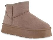 VAN HILL 840874 Winterstiefelette Damen Warm Gef&uuml;tterte Winter Boots Bequeme