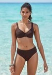 Vivance by Lascana B&uuml;gel-Bikini mit goldfarbenen Zierkn&ouml;pfen braun 36