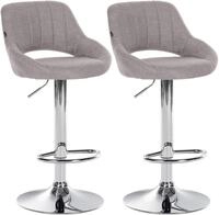 CLP Barhocker Milet Stoff (Set, 2er), Stoffbez&uuml;ge, h&ouml;henverstellbar und...