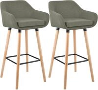 CLP Barhocker Grant (Set, 2 St., 2er), Stoffbezug, Buchenholzgestell