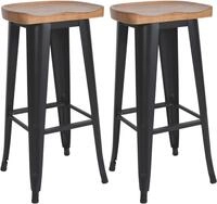 CLP Barhocker Clara (Set, 2er), Sitz aus Massivholz mit Vierfu&szlig;gestell