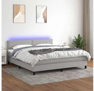 vidaXL Bettgestell vidaXL Boxspringbett mit Matratze & LED Hellgrau 180x200 cm...