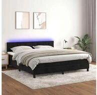 vidaXL Bettgestell vidaXL Boxspringbett mit Matratze & LED Schwarz 180x200 cm...