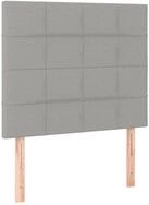 vidaXL Bett LED Kopfteil Hellgrau 90x5x118/128 cm Stoff (1-tlg)