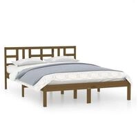 vidaXL Bettgestell, Massivholzbett Honigbraun 200x200 cm