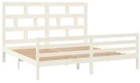 vidaXL Bett Massivholzbett Wei&szlig; Kiefer 200x200 cm
