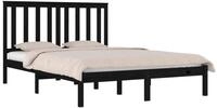 vidaXL Bett Massivholzbett Schwarz Kiefer 200x200 cm
