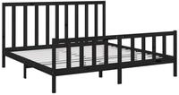 vidaXL Bettgestell 200 x 200 cm Massivholzbett Schwarz Kiefer 200x200 cm Bett