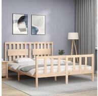 vidaXL Bett Massivholzbett ohne Matratze 160x200 cm Kiefernholz