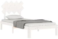 vidaXL Bett Massivholzbett ohne Matratze Wei&szlig; 90x200 cm Kiefernholz