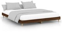vidaXL Bettgestell, Bettrahmen Braun Eichen-Optik 200x200 cm Holzwerkstoff
