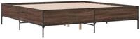 vidaXL Bett Bettgestell Braun Eichen-Optik 200x200 cm Holzwerkstoff Metall