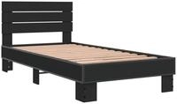 vidaXL Bett Bettgestell Schwarz 75x190 cm Holzwerkstoff und Metall