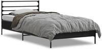 vidaXL Bettgestell, Bettrahmen Schwarz 90x200 cm Holzwerkstoff und Metall