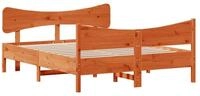vidaXL Bett Massivholzbett ohne Matratze Wachsbraun 150x200 cm Kiefernholz