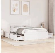 vidaXL Bett, Massivholzbett ohne Matratze Wei&szlig; 140x190 cm Kiefernholz