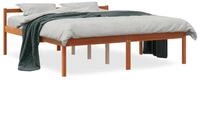 vidaXL Bettgestell, Seniorenbett Wachsbraun 150x200 cm Massivholz Kiefer