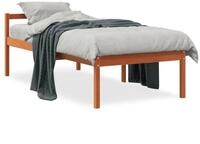 vidaXL Bettgestell, Seniorenbett Wachsbraun 75x190 cm Massivholz Kiefer