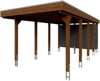 Skanholz Einzelcarport Friesland Set 12, BxT: 314x708 cm, 241 cm Einfahrtsh&ouml;he