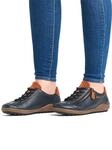 Schn&uuml;rschuh REMONTE, Damen, Gr. 38, blau (marine), Lederimitat, Schuhe Schn&uuml;rschuh