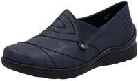 Rieker Slipper, Schlupfschuh, Halbschuh, Slip on mit Stretcheinsatz und Ziersteppung