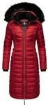 Navahoo Wintermantel Umay langer Damen Winter Steppmantel mit Kunstfellkapuze