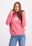 Hoodie ALPHA INDUSTRIES "New Basic Hoodie BL W", Damen, Gr. XS, rot (coral rot),
