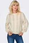 Rundhalspullover ONLY "ONLRUBINA LS CABLE O-NECK KNT NOOS", Damen, Gr. XL, grau