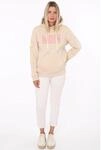 Hoodie ZWILLINGSHERZ "Limited Edition", Damen, Gr. S/M, beige (hellbeige), Sweatware,