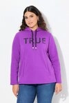 Ulla Popken Sweatshirt Hoodie True Kapuze Kordel Taschen Langarm
