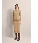 bugatti Rundhalspullover mit kurzem Arm beige|braun L