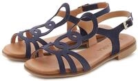 Sandale LASCANA "Sommerschuh", Damen, Gr. 37, blau, Obermaterial: 100% Rindsleder.