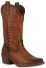 VAN HILL 840208 Cowboystiefel Damen Cowboystiefel Stiefel Stickereien Holzoptikabsatz