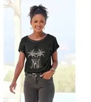 Vivance T-Shirt mit modischem Frontdruck aus weicher Baumwoll-Qualit&auml;t grau 48/50