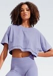 LASCANA Kurzarmshirt T-Shirt, weite Form mit Lagen-Look