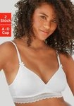 petite fleur Bralette-BH (Packung, 2 St&uuml;ck) ohne B&uuml;gel mit Spitzenband, aus...