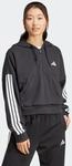 Kapuzensweatshirt ADIDAS SPORTSWEAR "ESSENTIALS 3-STREIFEN FRENCH TERRY QUARTER-ZIP