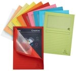 EXACOMPTA Organisationsmappe Pack 100 Fenstermappen, A4, 160g, plastikfrei - sortiert